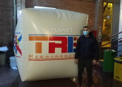 China PVC Tarpaulin 1.5M Square Shape Inflatable Water Floating Buoy Cube With Logo triathlon swim buoys for sale