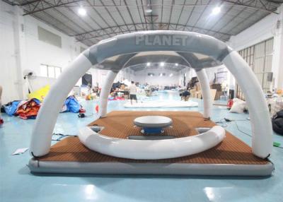 China DWF 20cm Thickness Inflatable Floating Platforms Dock Inflatable Water Floating Island Inflatable Aqua Banas for sale