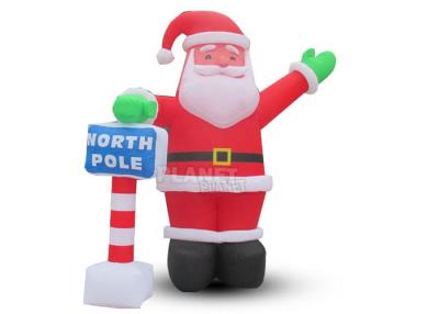 China Custom Outdoor Christmas Decoration LED Lights Inflatable Santa Claus For Home Backyard for sale