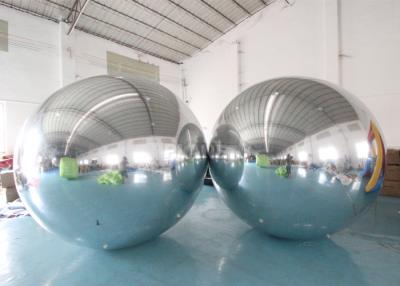 China Double Layer PVC Silver Hanging Inflatable Floating Advertising Mirror Sphere Ball For Christmas Stage Decoration for sale