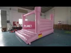 Castle Slide Inflatable Pastel Pink Inflatable Bouncer White Bounce Jumping