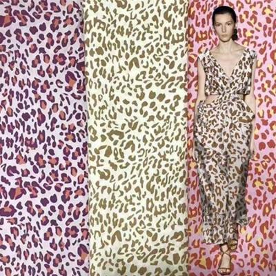 China Leopard Print Chiffon Rayon Viscose Printed Woven Fabrics 56 Inch Width for sale