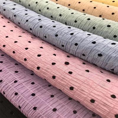 China Sustainable 145cm Polyester Crepe De Chine Fabric / Polka Dot Crepe Fabric for sale