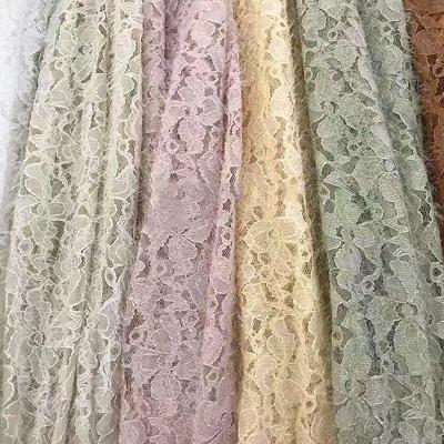 China 100% Polyester Embroidery French Net Lace Fabric 145cm For Dresses Sustainable for sale