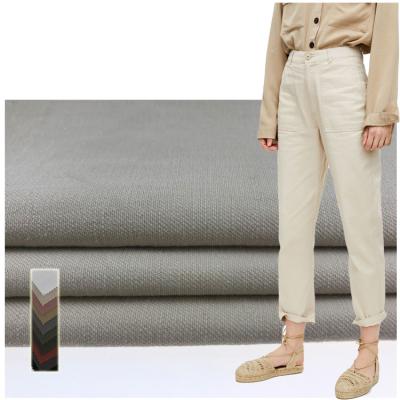 China 260gsm Stone Vintage Solid Twill Cotton Fabric 97 Cotton 3 Spandex Fabric For Coat for sale
