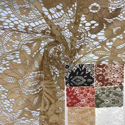 China Guipure Corded Gold Nigerian Lace Material Jacquard Lace Fabric 59 Inch for sale