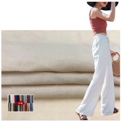 China 30 / 2 X 14 190gsm Plain Slubbed Ramie Linen Fabric 55 Linen 45 Viscose Fabric for sale
