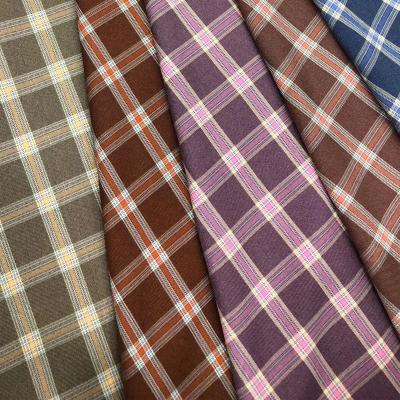 China Stretch Polyester Rayon Yarn Dyed Gingham TR Check Fabrics Twill Plaid for sale