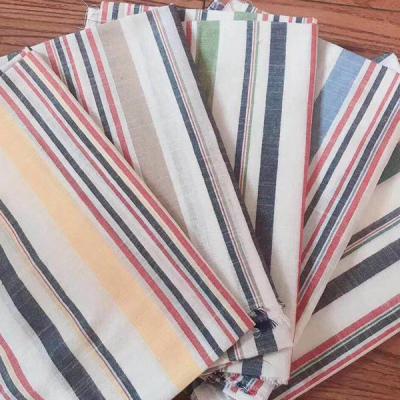 China Breathable 140gsm Yarn Dyed Stripe Knit Fabric Woven Cotton Shirt Fabric for sale
