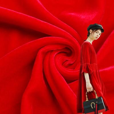 China Medium Weight 200gsm Silk Viscose Velvet Fabric For Autumn Winter for sale