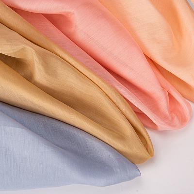 China Charmeuse Shimmer Tulle Chiffon Cotton Silk Blend Fabric Plain for sale