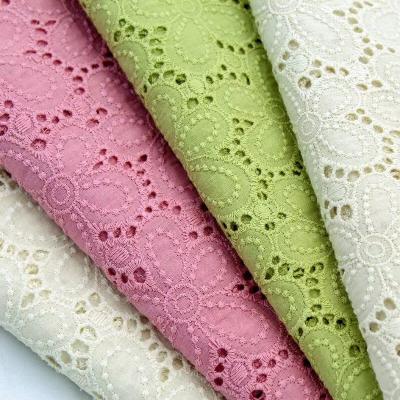 China Sustainable Cotton Eyelet Trim Embroidered Mesh Lace Fabric 130cm for sale
