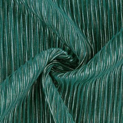 China Fold Glitter Gold Line Striped Pleated Lurex Fabric Plisse Crafts for sale