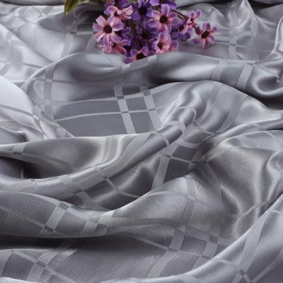 China Sand Washed Jacquard 51% Rayon 49% Viscose Satin Fabric For Dress for sale
