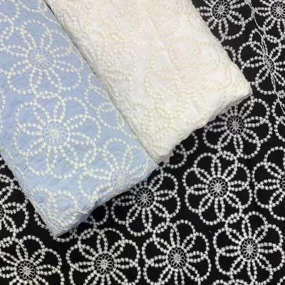 China Circle Hollow Out Cotton Embroidered Fabric Geometric 52'' Width for sale