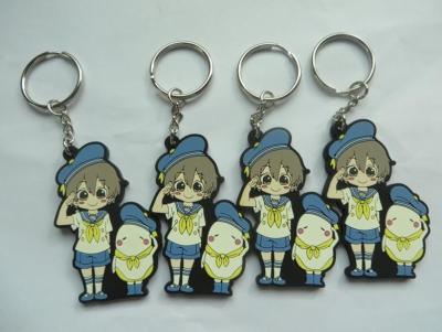 China Lovely 2D/3D Schoolboys Shape Rubber Soft PVC Key Ring / Key Holders ,Custom Print Company Site back For Sale for sale