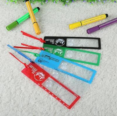 China Cheap PVC Crad Bookmark Magnifier / Ruler Magnifier / Bookmark With Magnifier , Custom Print Your Own Logo, 189*65MM for sale