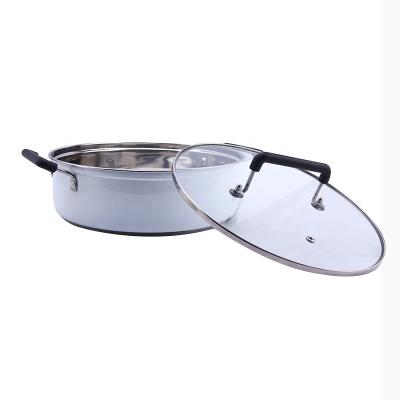 China Stocked Stocked Best Quality Stocked Induction Cookware Pot Quality Stainless Steel Thick Bottom Cooking Pot for sale