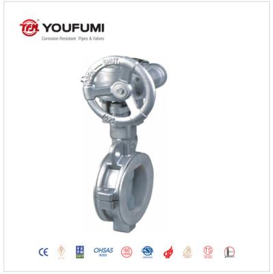 China CF8 Gear Operated Butterfly Valve , PN6 Ss 304 Butterfly Valve Paper Making Use for sale