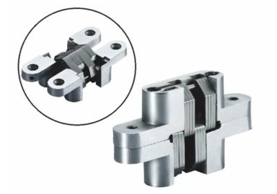 China Durable Mortise Mount Invisible Hinge 2 Hole Polished Chrome for sale