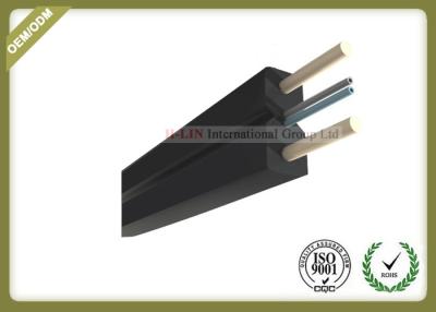 China Indoor fiber optic drop cable 2core SM G652D with black color LSZH jacket for sale