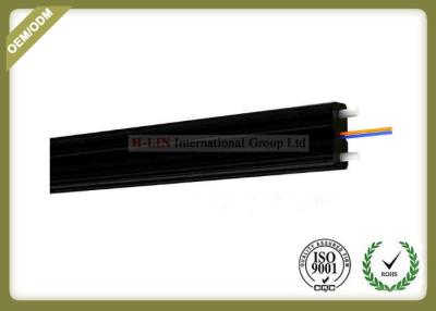 China 2core FTTH Fiber Optic Cable FRP Strength Member black color with SC Connector for sale