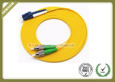 China Singlemode Duplex Fiber Optic Patch Cord PVC/LSZH Jacket Yellow Colour for sale