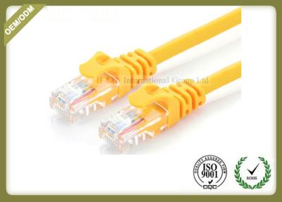 China 24AWG Cat6e Fiber Patch Cord , Internet Patch Cable Pure Copper Multi Stranding Wire for sale