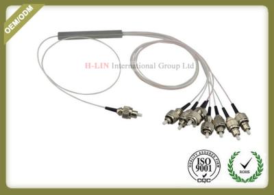 China 0.9mm Steel Tube Fiber Optic Cable Splitter 1x8 , Plc Optical Splitter GPON System for sale