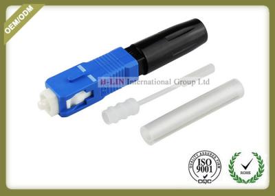 China SC /UPC Fiber Fast Connector Hot Melt Type For 0.9mm And 0.25mm Fiber Blue color for sale