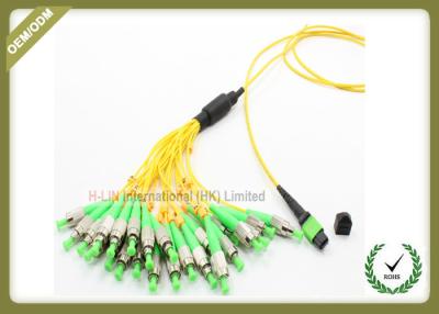 China Single Mode Fiber Optic Patch Cord , Optical Fiber Jumper With Yellow Color for sale