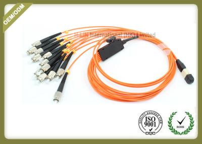 China Orange Color Optical Fiber Jumper 12 Core 0.10dB Reability For Medical Sensing System for sale