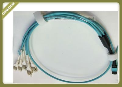 China MPO / LC Optical Fiber Jumper Violet Bundle For Digital Multimedia Systems for sale