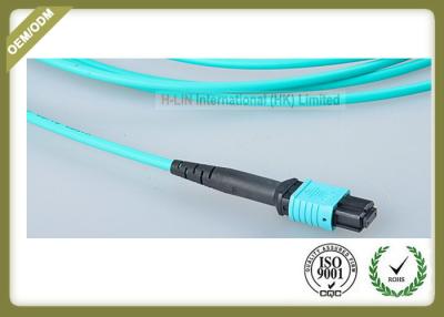 China OM3 12 Core Optical Fiber Jumper For Industrial Automation / Control Bus System for sale