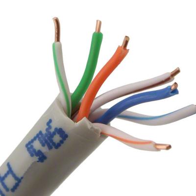 China Bare Copper Network Fiber Cable , Solid 4 Pair Cat5e UTP Cable With Orange Color for sale