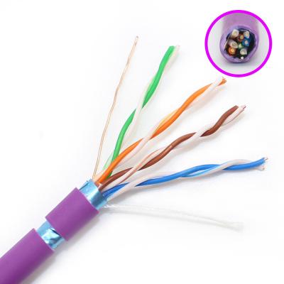 China FTP Category Cat5e Network Cable HDPE Insulation With Purple Color Jacket for sale