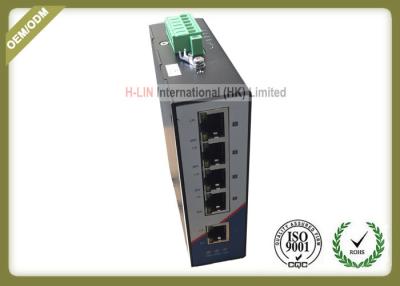 China 10/100M Railed Optical Media Converter Unmanaged Industrial Switch With 5 RJ45 Ethernet Port for sale