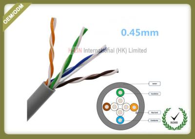China LSZH Jacket Fiber Network Cable Cat5e U/UTP 4x2x0.48 Cuprum Solid Inside Installation for sale