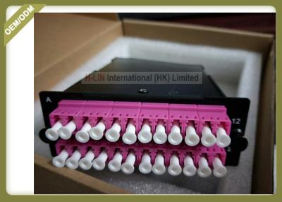 China FTTH Fiber Optic Termination Box MPO Aluminum Module 24 Cores With MTP To LC Trunk Cable for sale