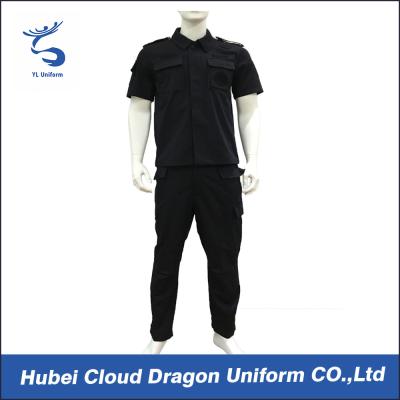 China OEM Black Law Enforcement Uniforms , Security Officer Uniforms Custom Logo / Label for sale