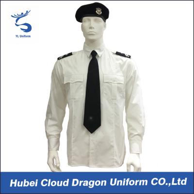 Cina Le camice respirabili della guardia giurata di colore bianco con il petto anteriore due intasca/scanalatura della penna in vendita