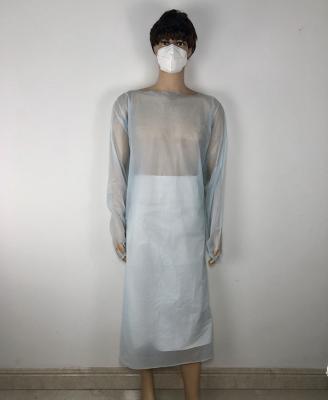 China Safe and Affordable Disposable Plastic CPE Gowns With Thumb Loops for sale