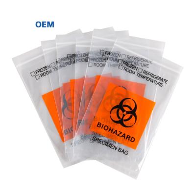 China Free Sample Biohazard Specimen Bag Medical Specimen Zip Lock Transport Bag For Lab Hospital for sale