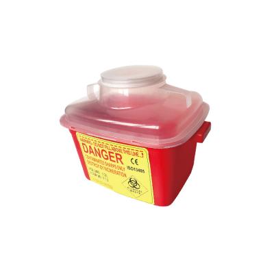 China High Quality PP Medical square Red sharps containers for sale
