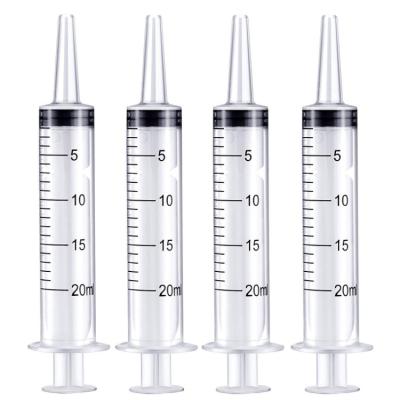 China 4 Pack Large Plastic Syringe for Scientific Labs and Dispensing Multiple Uses Measuring Syringe Tools (20 ml) for sale