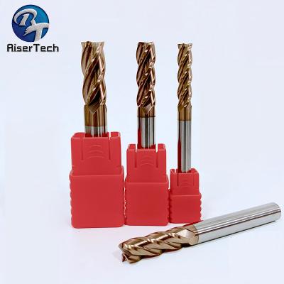 China 4 Flutes HRC 55 Metric GP Square End Carbide Endmills CNC Bits Gold Coated for sale