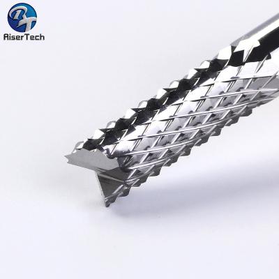 China Corn Teeth Flute CNC Router Bits Carbide End Mill For PCB Board Carbon Fiber / Wood Tools for sale