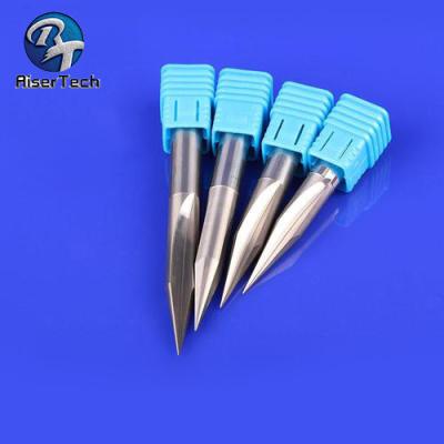 China Bright Finished Acrylic Plastic Wood End Mill 2 Flutes Taper Sharp V Cutting Edge for sale