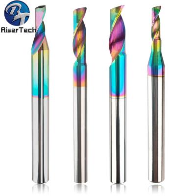 China Single Flute Tungsten Carbide Metal DLC Coating Roughing End Mill for sale