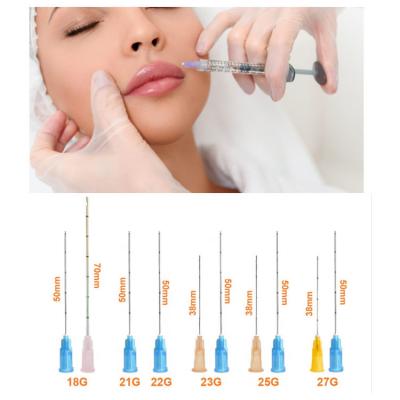 China 18G 50mm Micro Plastic  Blunt Tip Cannula For Dermal Filler Injection for sale